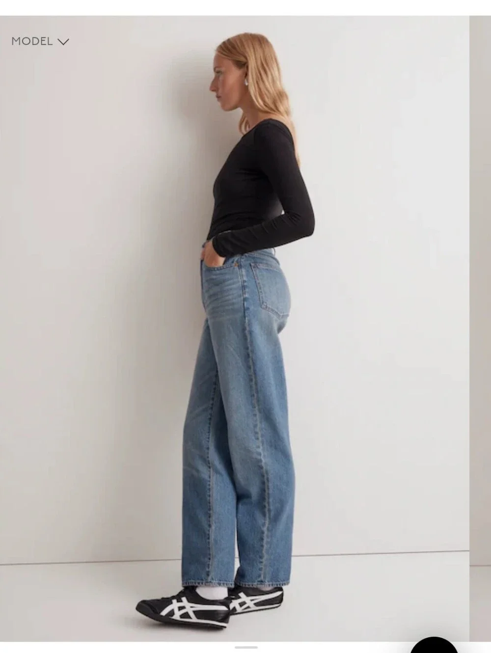 Madewell Baggy Straight  High Rise, Light Wash Jeans - Women 28 Tall Long